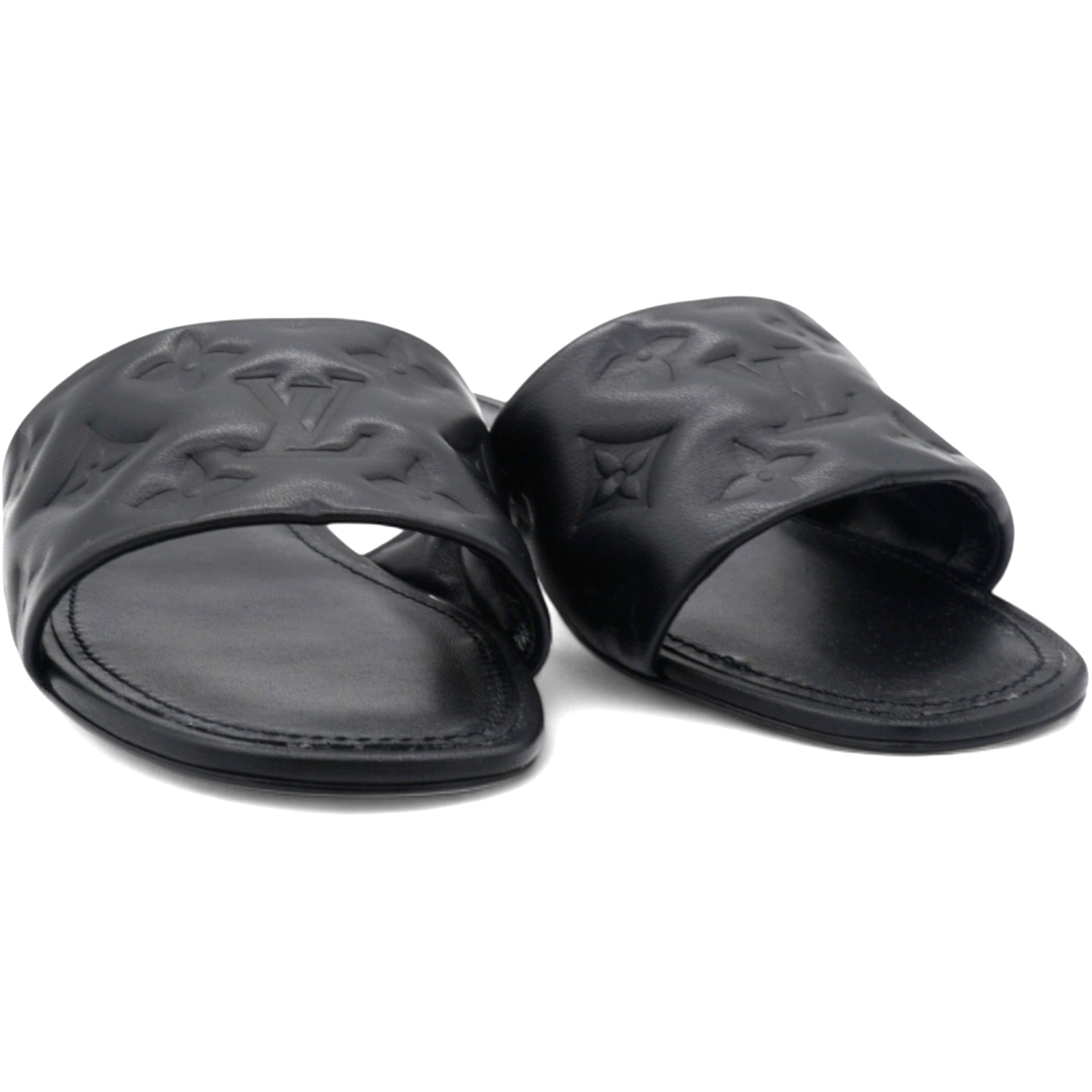 Lambskin Embossed Monogram Revival Flat Mules Size38