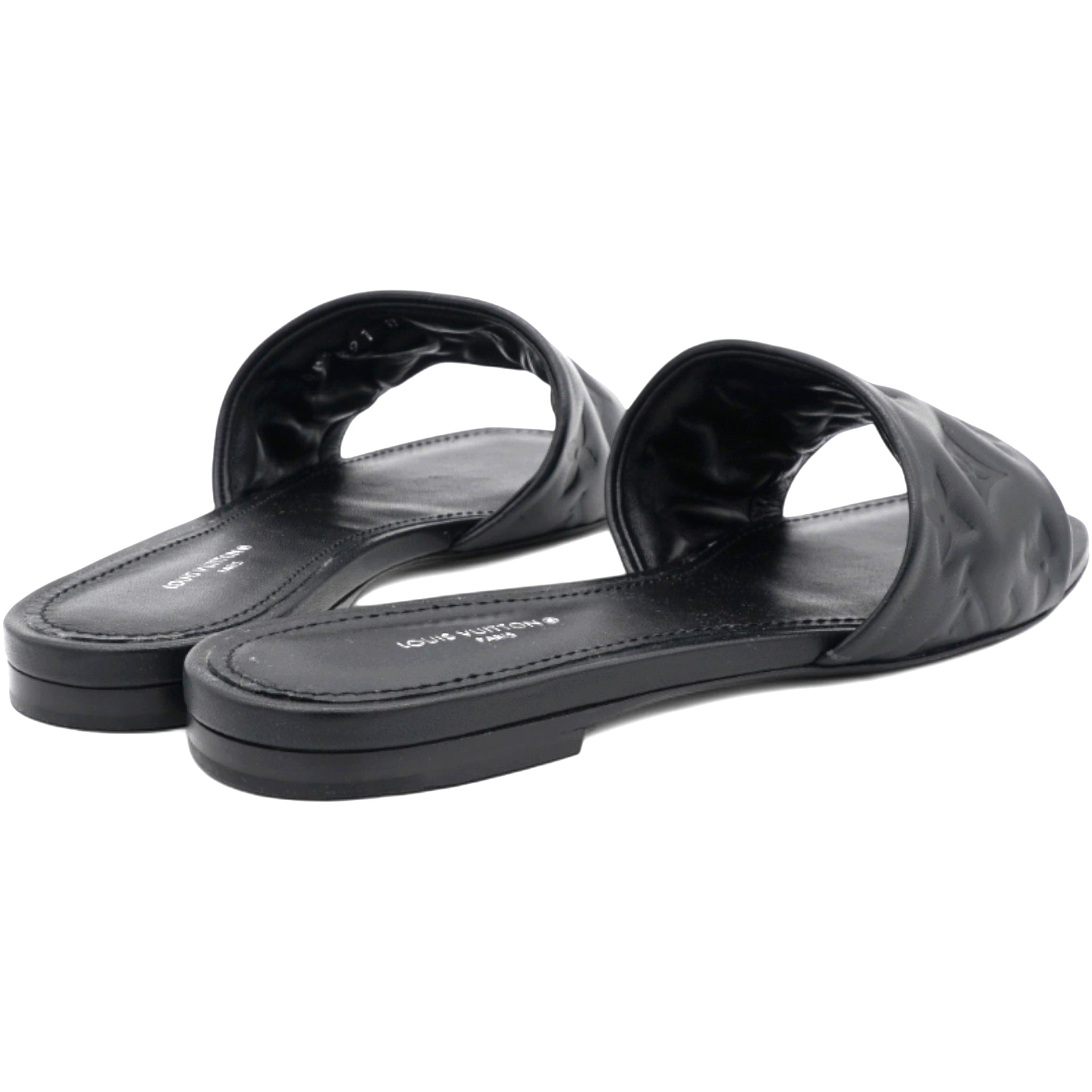 Lambskin Embossed Monogram Revival Flat Mules Size38