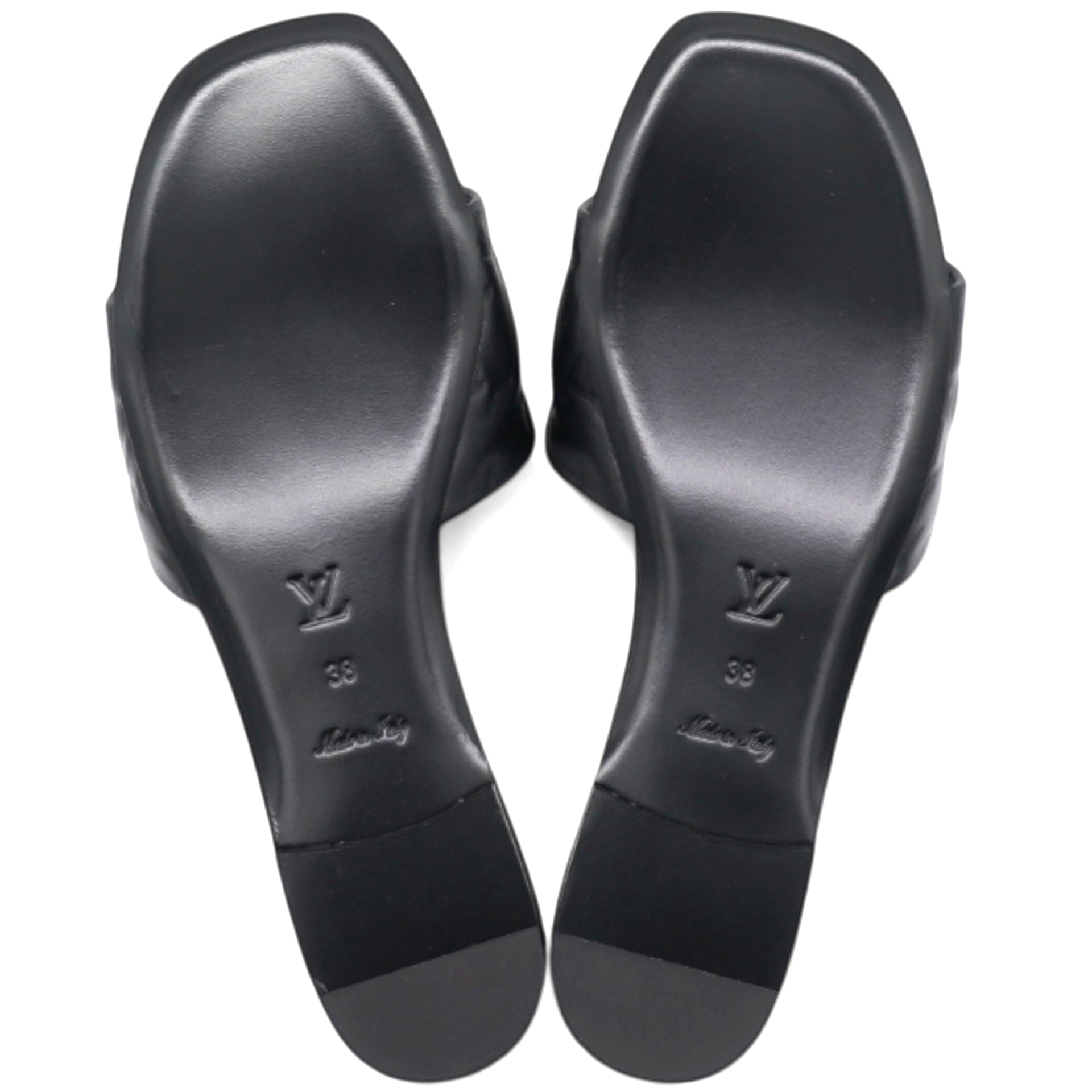 Lambskin Embossed Monogram Revival Flat Mules Size38