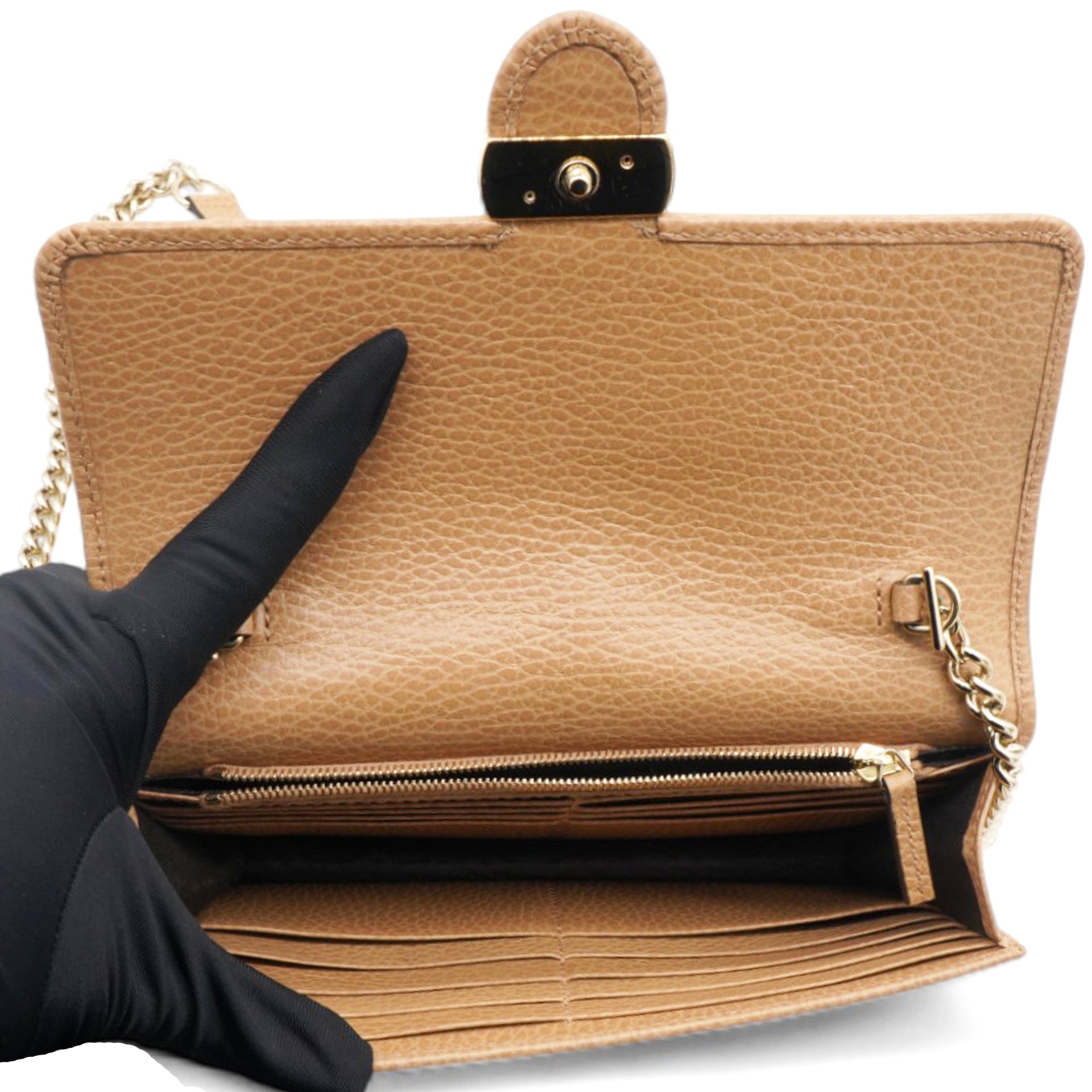 Dollar Interlocking G Chain Wallet Camelia