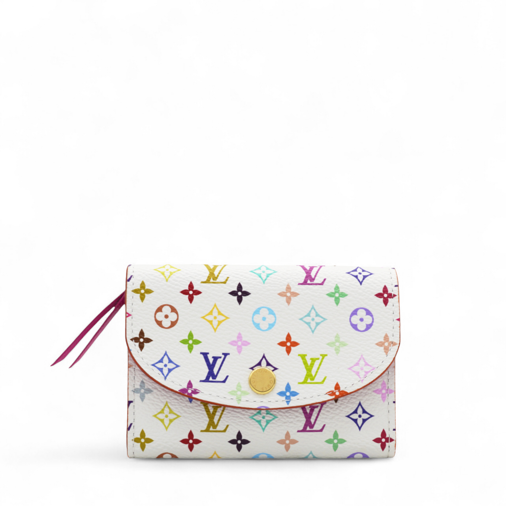LV X TM Monogram Multicolor Rosalie Coin Purse White Kawaii Pink