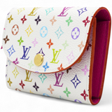LV X TM Monogram Multicolor Rosalie Coin Purse White Kawaii Pink