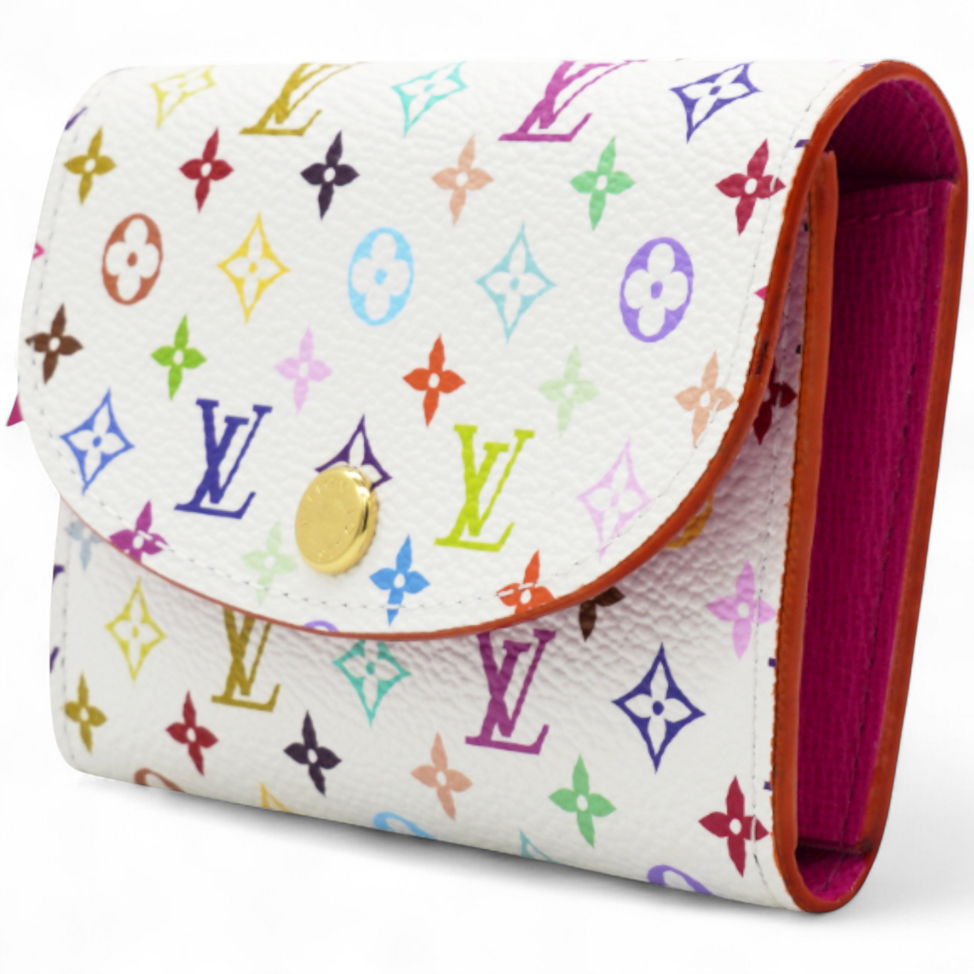 LV X TM Monogram Multicolor Rosalie Coin Purse White Kawaii Pink