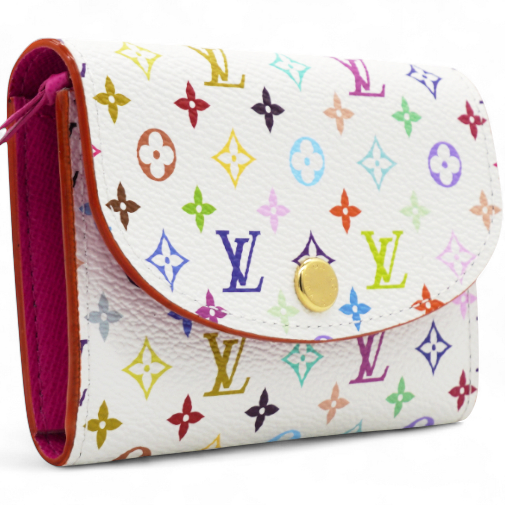 LV X TM Monogram Multicolor Rosalie Coin Purse White Kawaii Pink