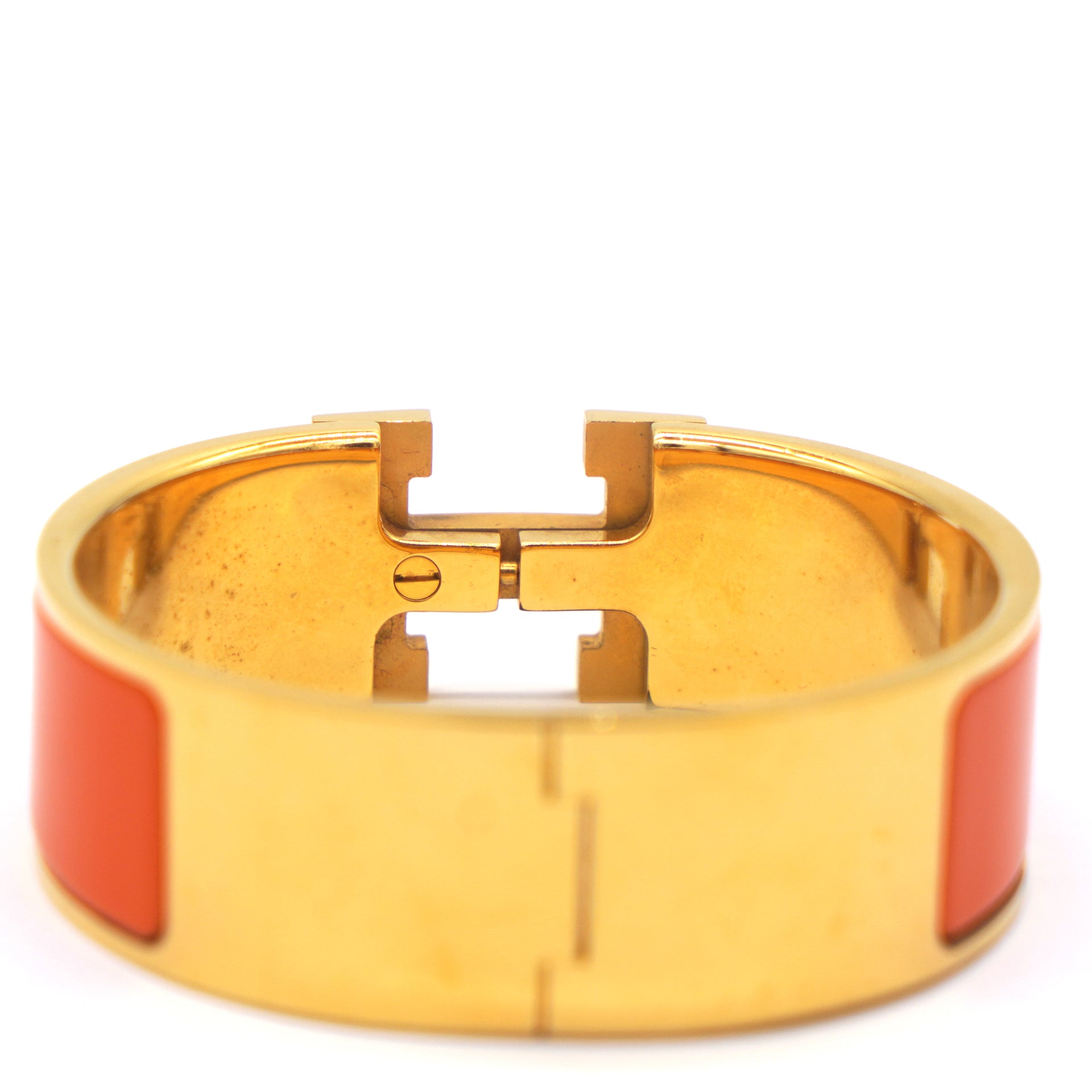 Enamel Clic Clac H Bracelet Yellow Gold Orange