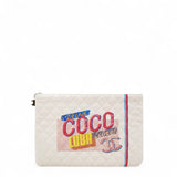 Canvas Large Coco Cuba Cosmetic Case Yellow Turquoise