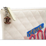 Canvas Large Coco Cuba Cosmetic Case Yellow Turquoise