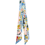 Silk Bingata Twilly Bleu Ciel Vert Rose