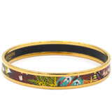 Gold Plated Bangle Bracelet With Enamel