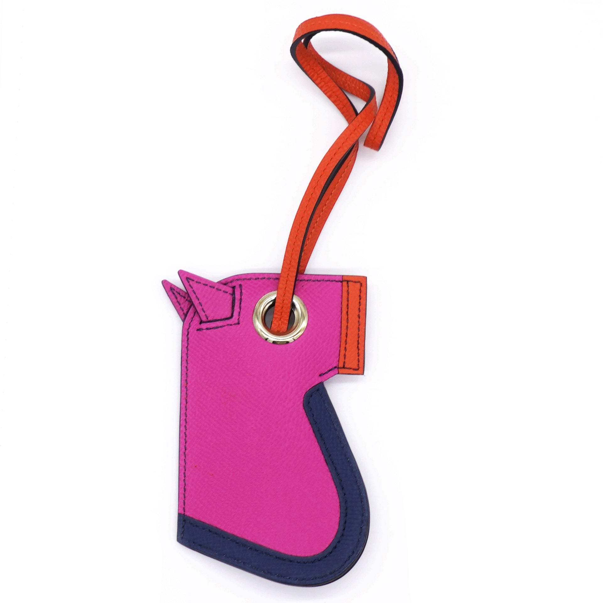 Epsom Camail Key Holder Magnolia Bleu De Malte Capucine