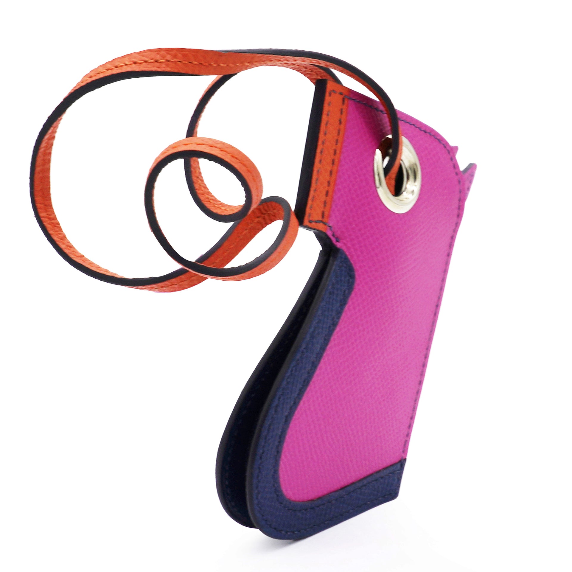 Epsom Camail Key Holder Magnolia Bleu De Malte Capucine