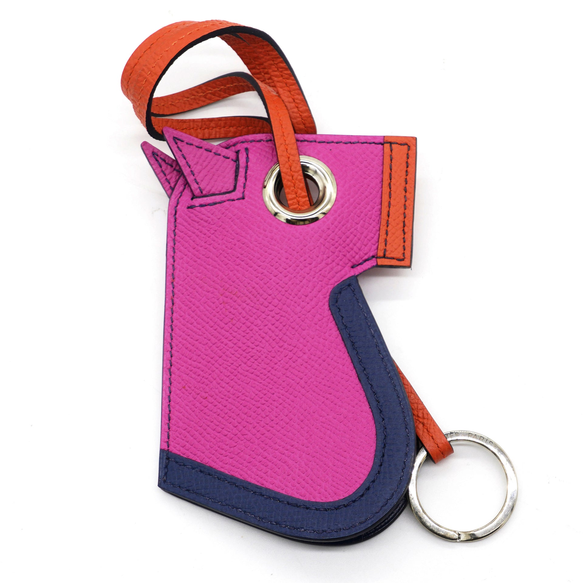 Epsom Camail Key Holder Magnolia Bleu De Malte Capucine