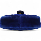Velvet Matelasse Small GG Marmont Shoulder Bag Cobalt Blue