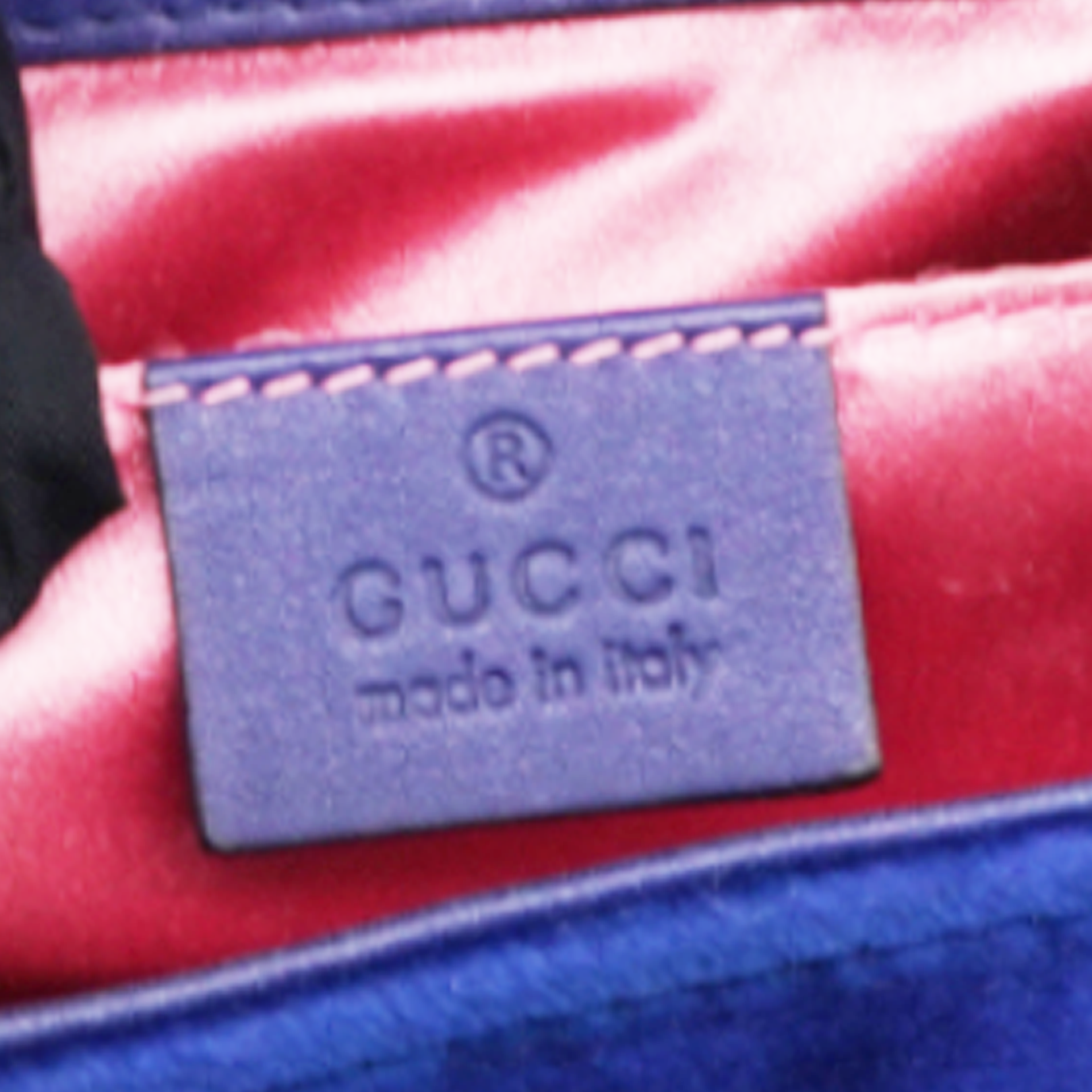 Velvet Matelasse Small GG Marmont Shoulder Bag Cobalt Blue