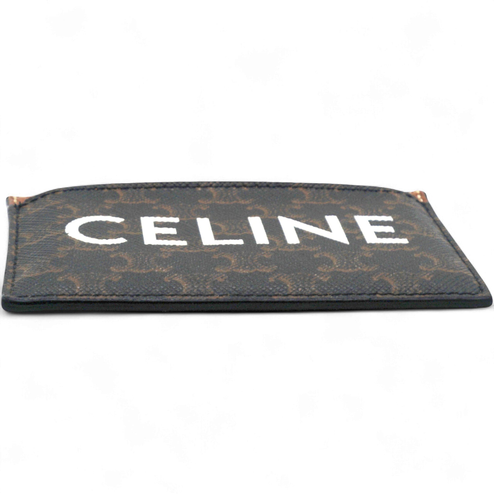 Triomphe Canvas Card Holder Tan