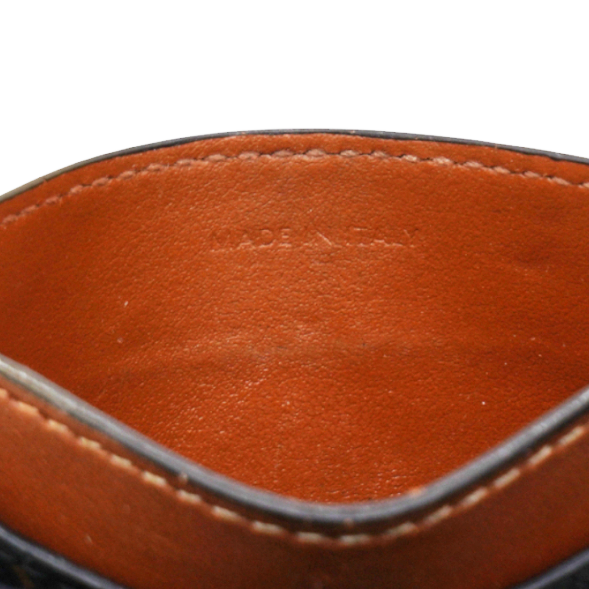 Triomphe Canvas Card Holder Tan