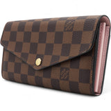 Damier Ebene Sarah Wallet NM Rose Ballerine