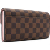 Damier Ebene Sarah Wallet NM Rose Ballerine
