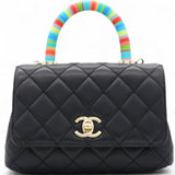 Mini Flap Bag With Top Handle Black