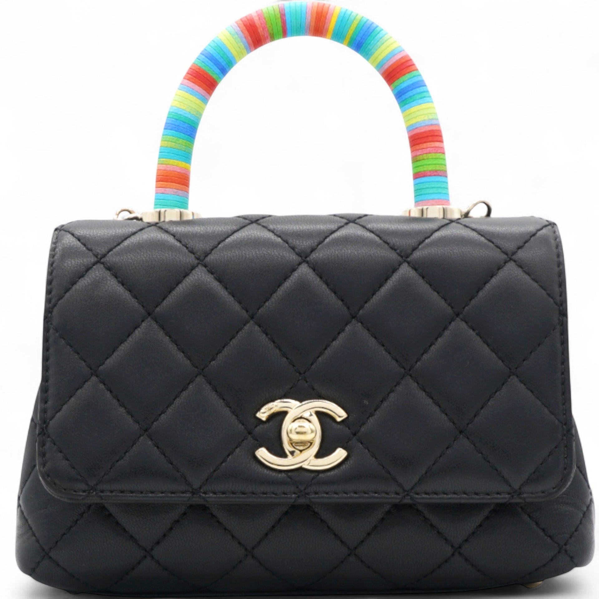 Mini Flap Bag With Top Handle Black