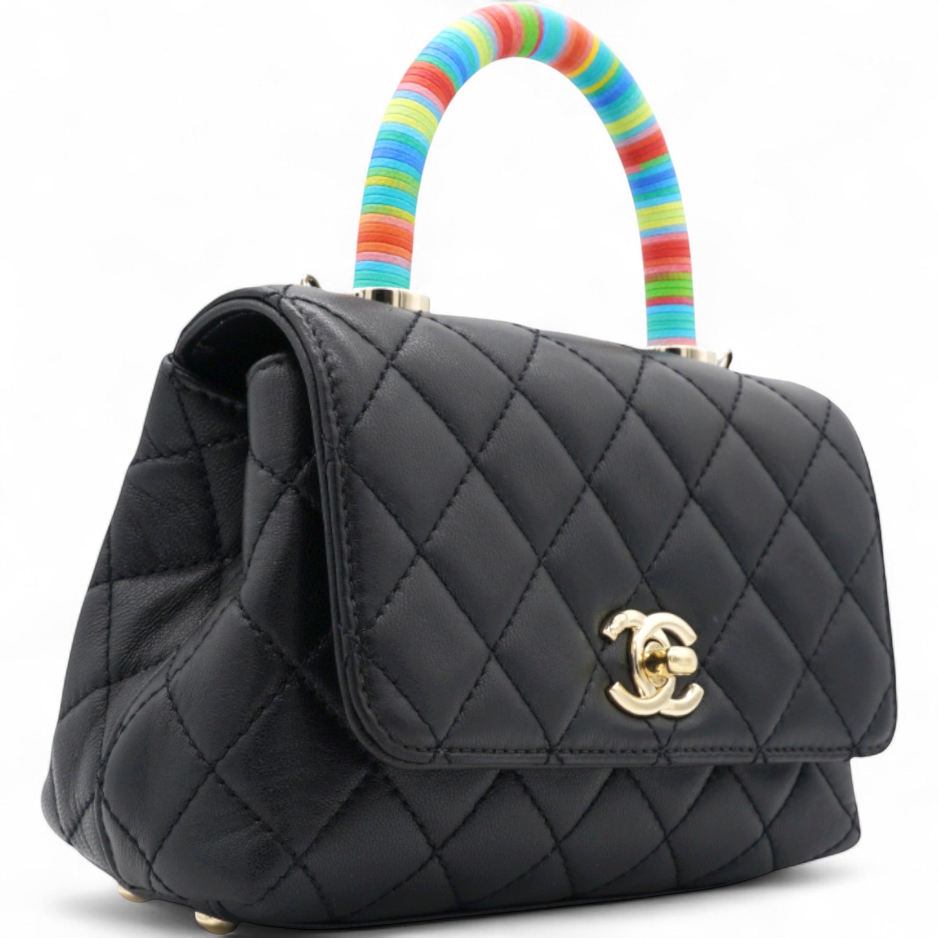 Mini Flap Bag With Top Handle Black