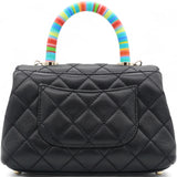 Mini Flap Bag With Top Handle Black