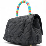 Mini Flap Bag With Top Handle Black