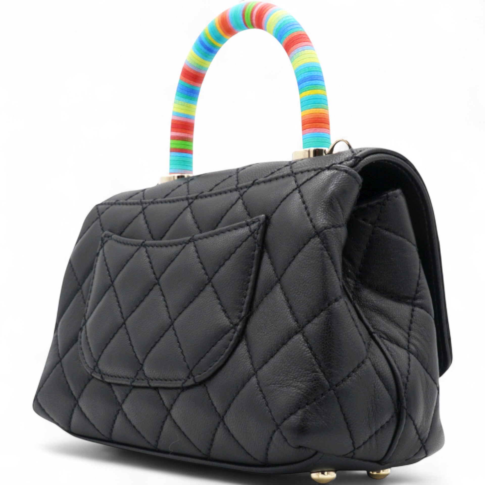 Mini Flap Bag With Top Handle Black