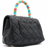 Mini Flap Bag With Top Handle Black