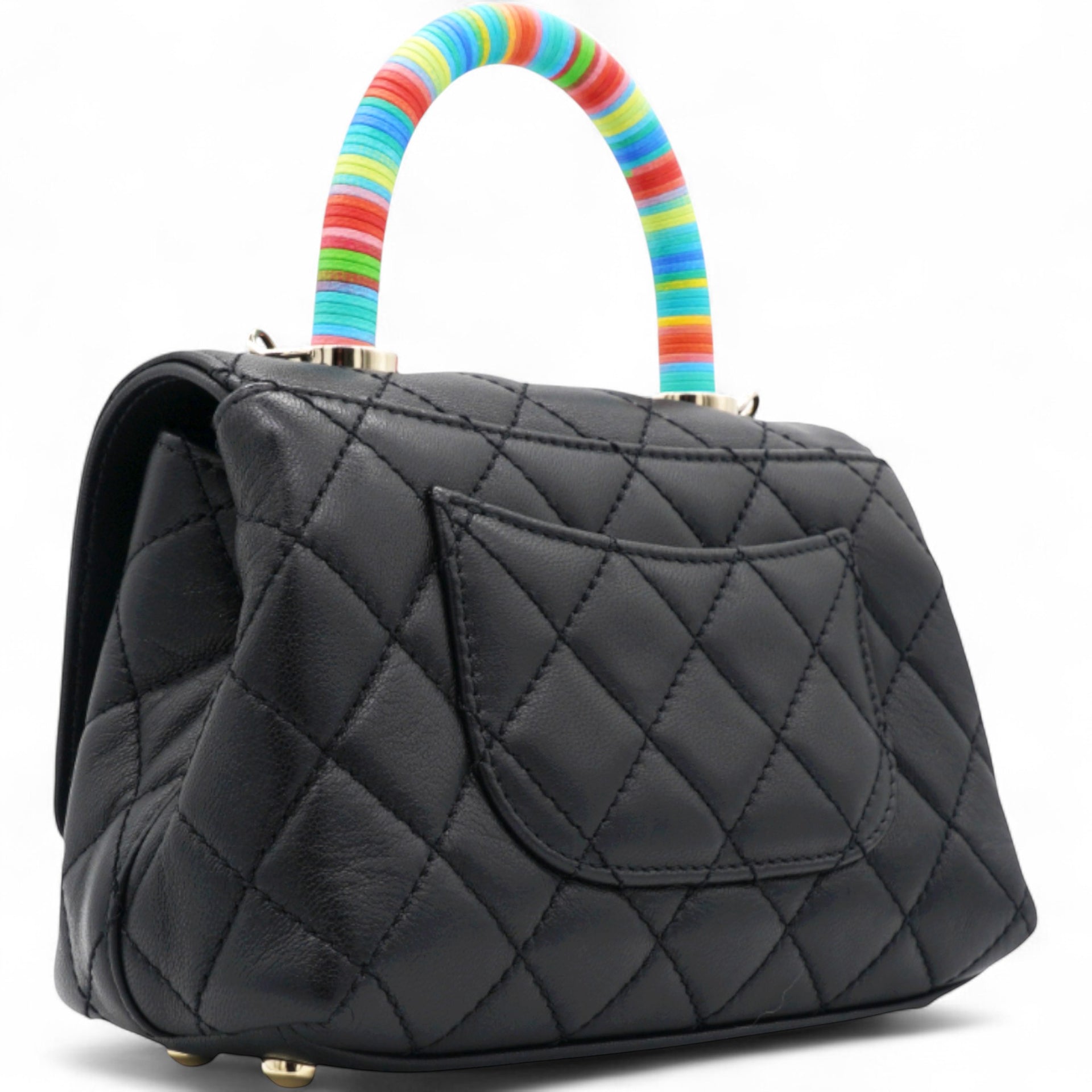 Mini Flap Bag With Top Handle Black