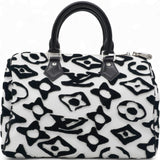 X UF Tufted Monogram Speedy Bandouliere 25 White Black