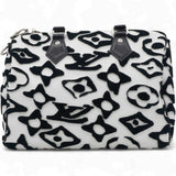 X UF Tufted Monogram Speedy Bandouliere 25 White Black