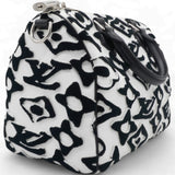 X UF Tufted Monogram Speedy Bandouliere 25 White Black