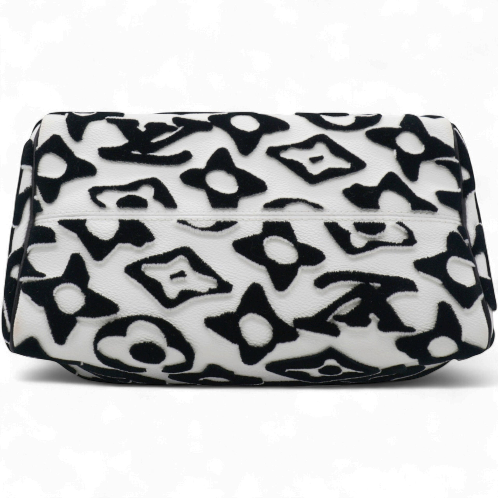 X UF Tufted Monogram Speedy Bandouliere 25 White Black