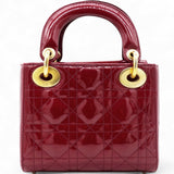 Patent Cannage Mini Lady Dior Red