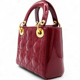 Patent Cannage Mini Lady Dior Red