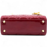Patent Cannage Mini Lady Dior Red