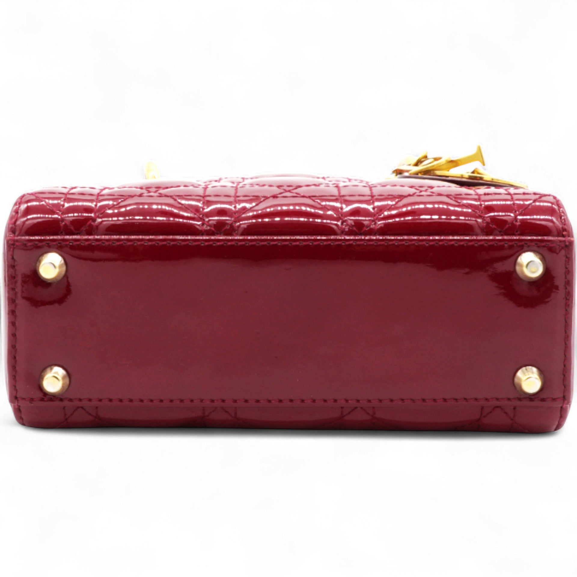 Patent Cannage Mini Lady Dior Red