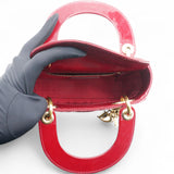 Patent Cannage Mini Lady Dior Red
