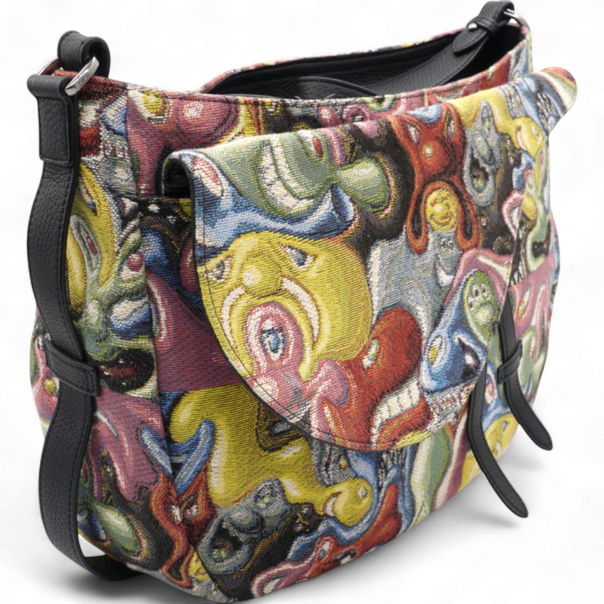 X KENNY SCHARF Jacquard Printed Soft Saddle Bag Multicolor