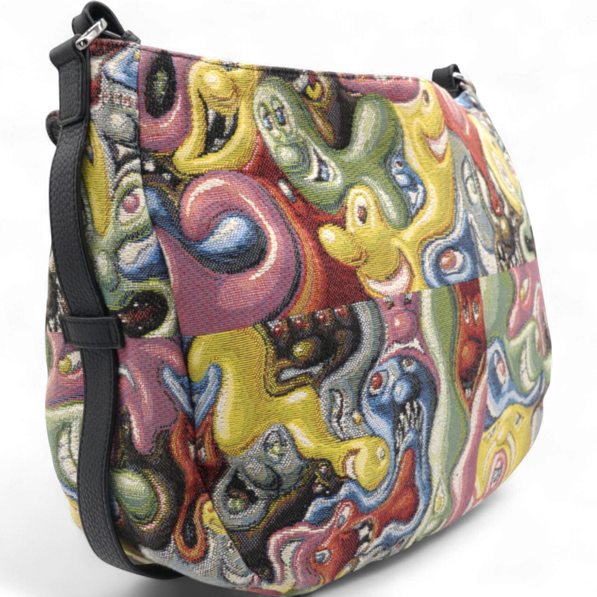 X KENNY SCHARF Jacquard Printed Soft Saddle Bag Multicolor
