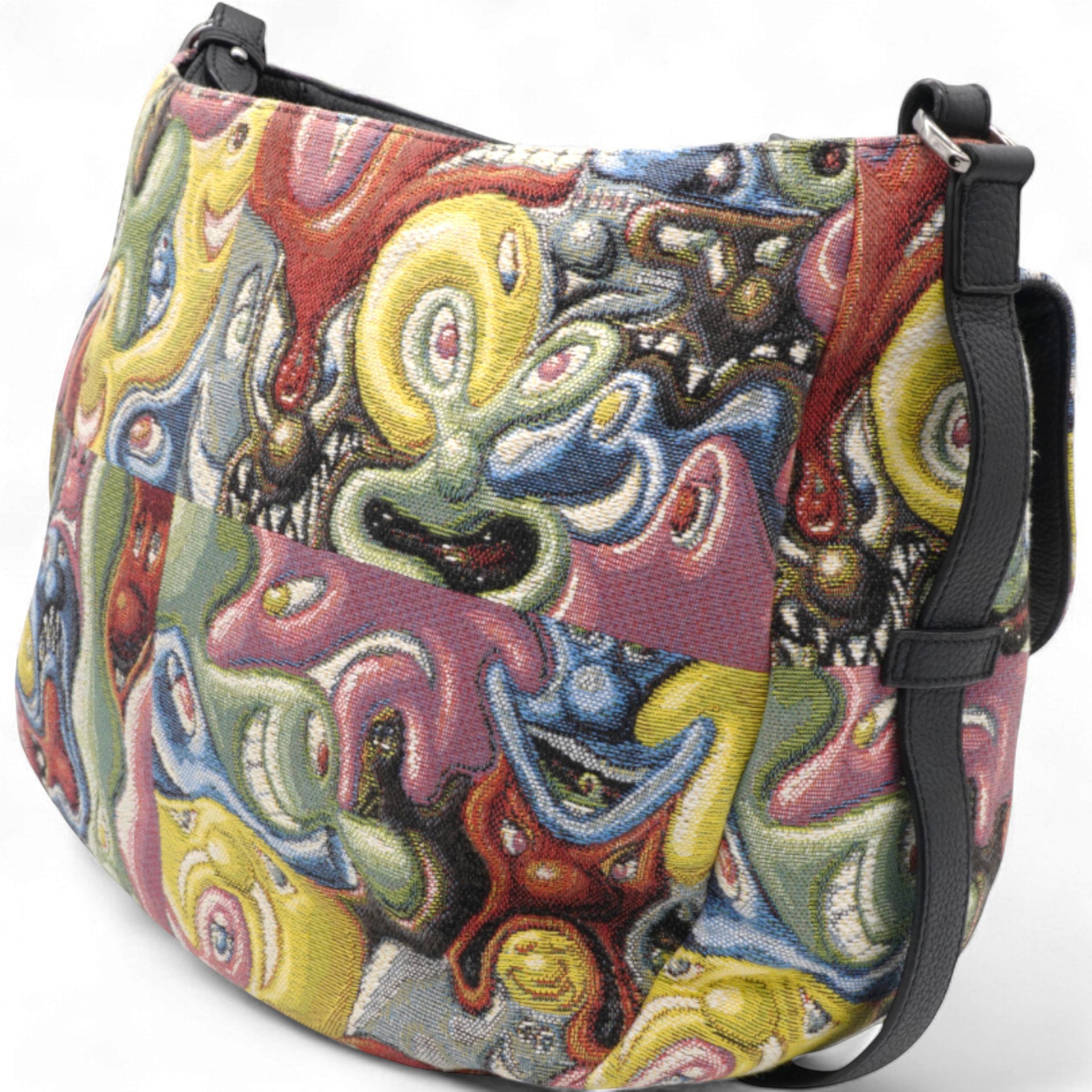 X KENNY SCHARF Jacquard Printed Soft Saddle Bag Multicolor