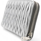 Silver Matelasse Leather Wallet