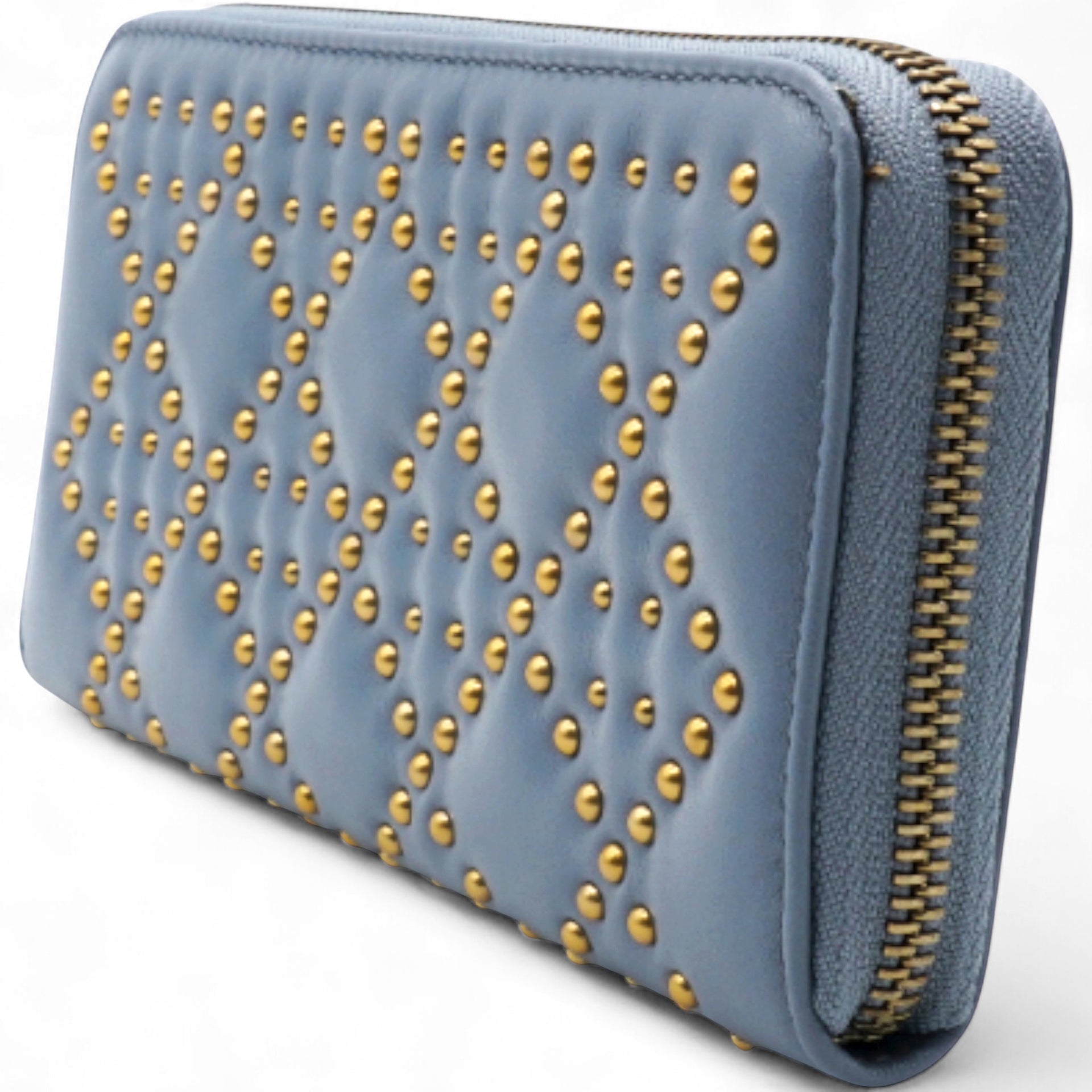 Lady Dior Studded Zip Around Wallet