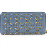 Lady Dior Studded Zip Around Wallet