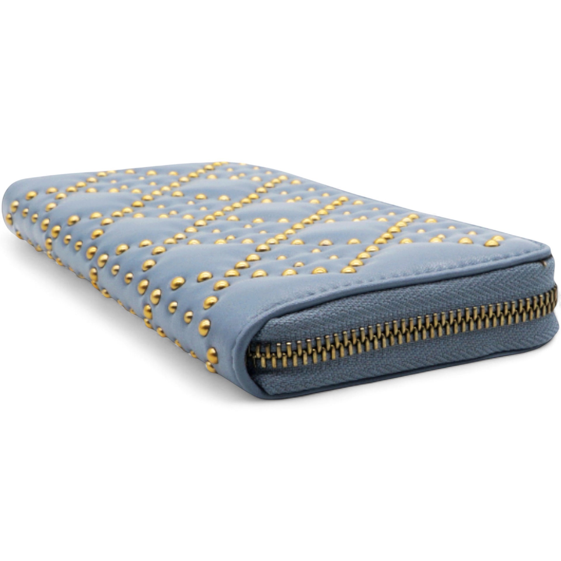 Lady Dior Studded Zip Around Wallet