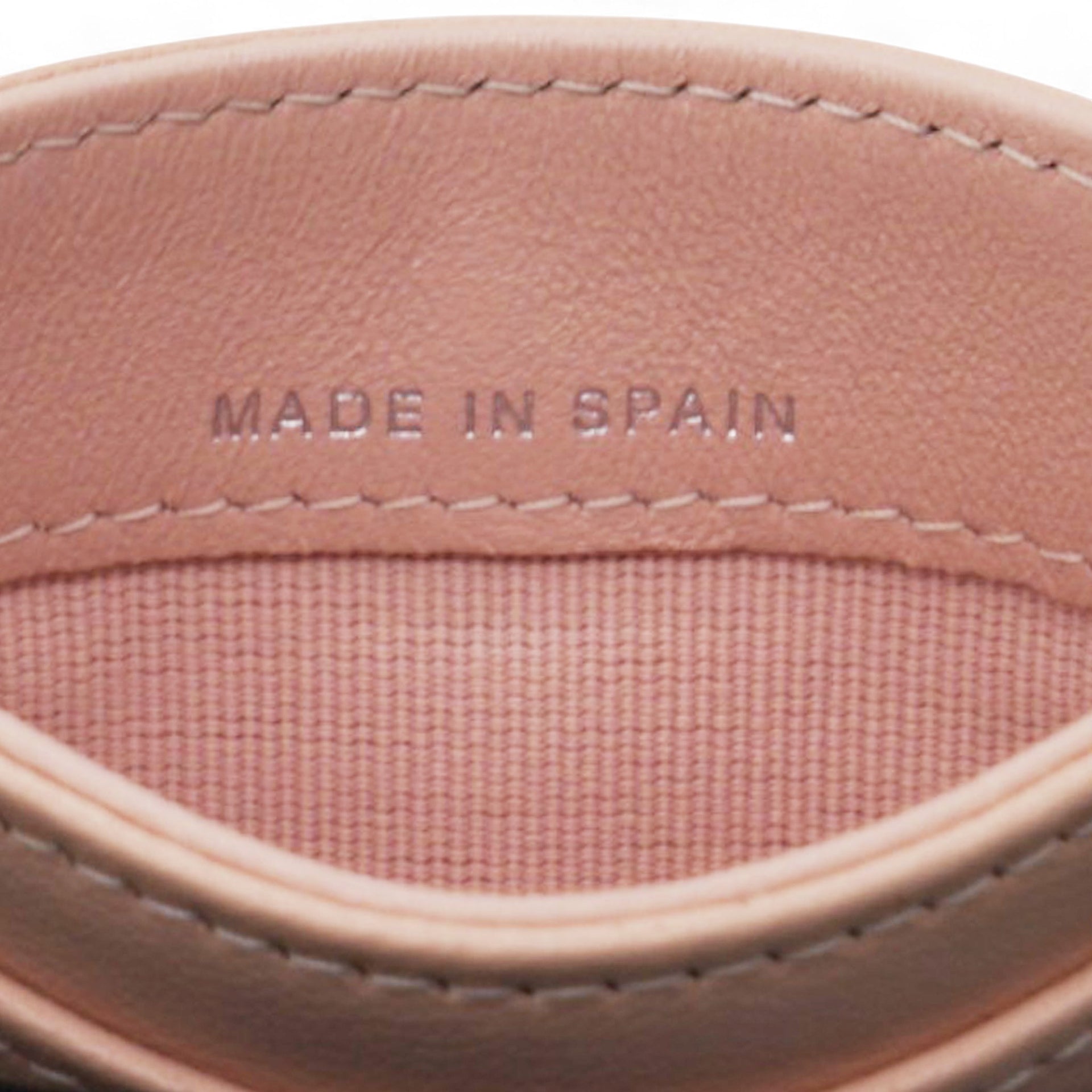 Lambskin Quilted Crystal Card Holder Beige