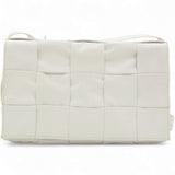 Lambskin Maxi Intrecciato Small Cassette Crossbody Bag White