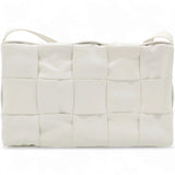 Lambskin Maxi Intrecciato Small Cassette Crossbody Bag White