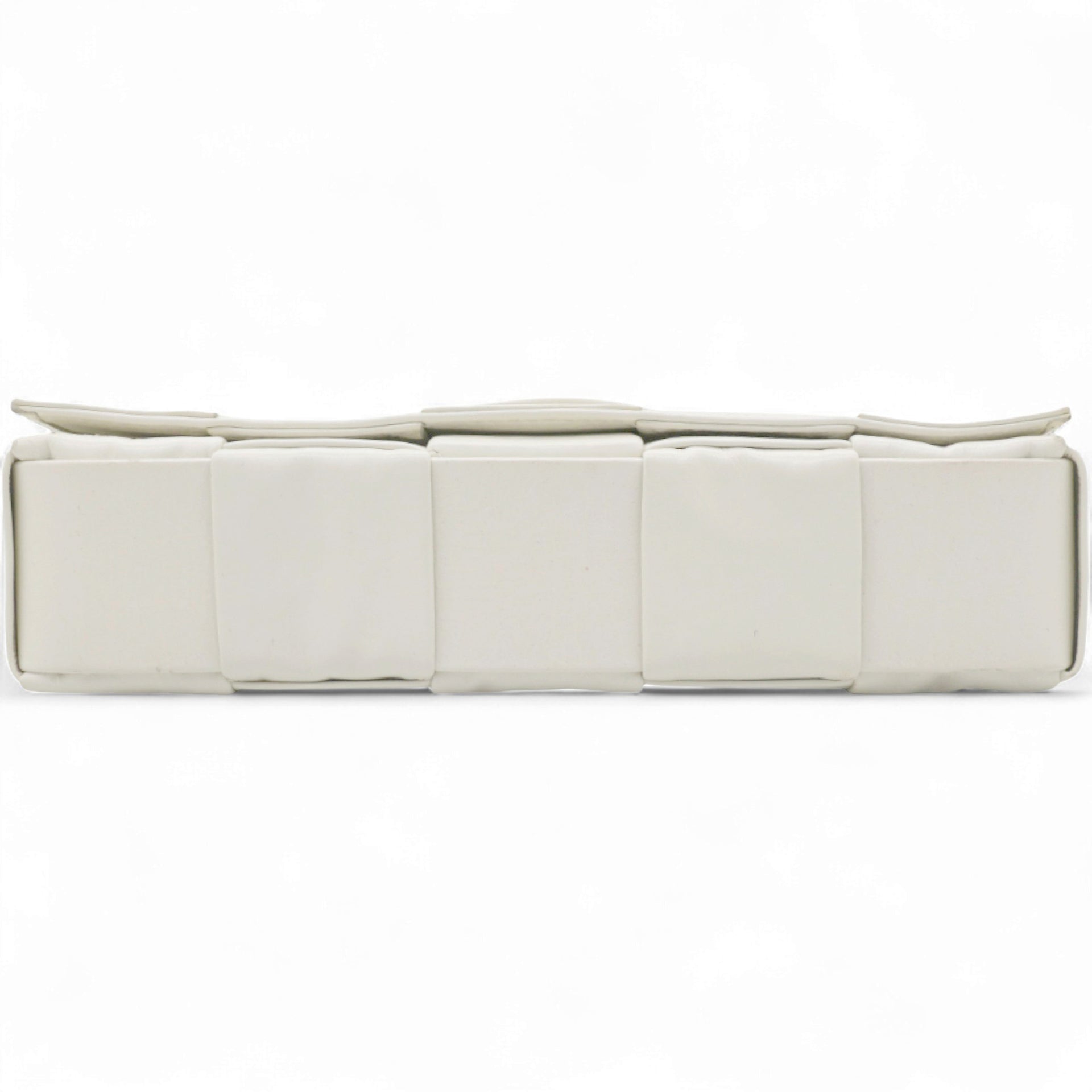 Lambskin Maxi Intrecciato Small Cassette Crossbody Bag White